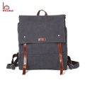 Fashion Echtes Leder Rucksack Reise Leinwand Laptop Rucksack